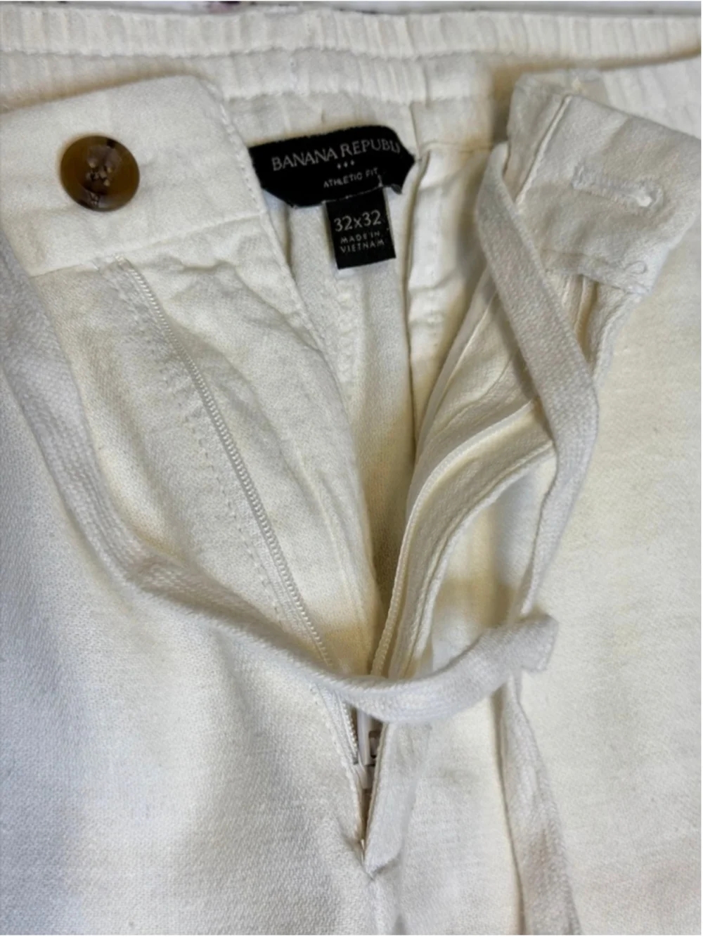 Banana Republic Pants Men's Linen Cotton Athletic Fit Trousers 32